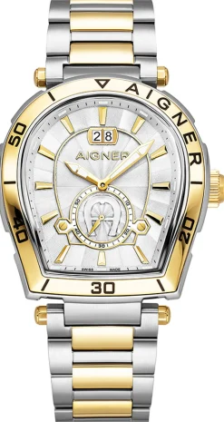 AIGNER Trapani Herren Uhr Silber‑Gold AGW.262003