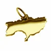 Anhänger der Landkarte Ukraine in massiv 585 Gelbgold