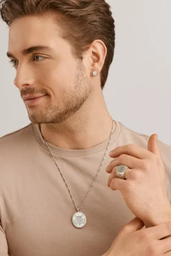 Anhänger mit Kette 925/- Silber satiniert oxidiert Champion Wappen 41184716587102