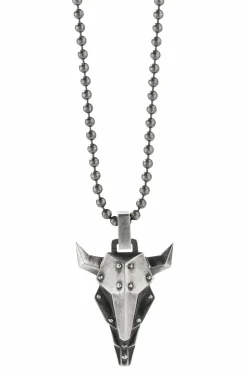 Anhänger mit Kette 925/- Silber oxidiert Bullhead 41184471908446