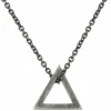 Anhänger mit Kette 925/- Silber matt oxidiert Dreieck 41184520536158
