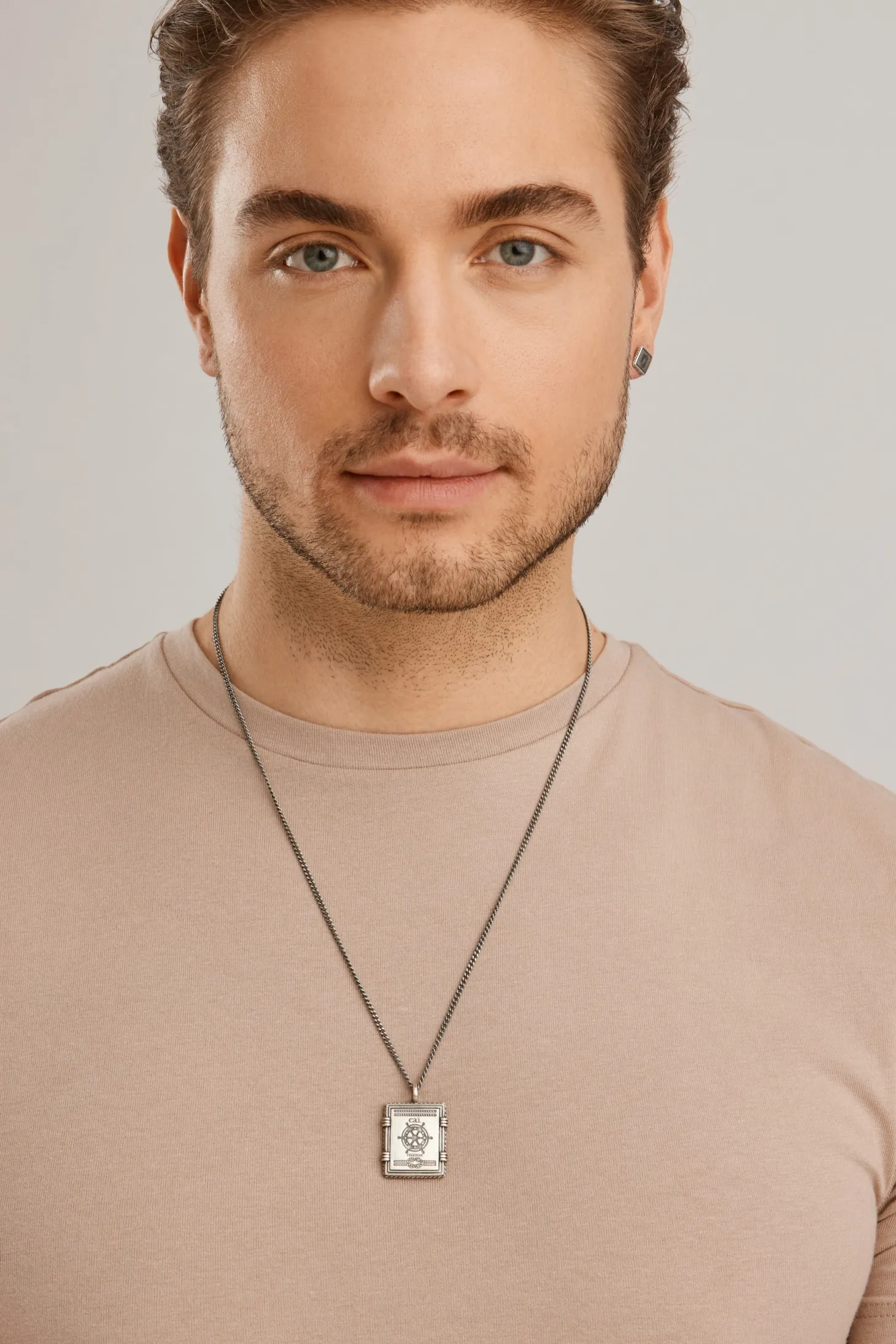 Anhänger mit Kette 925/- Silber matt oxidiert Sailor Wappen 41184718323806