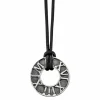 Anhänger mit Kette 925/- Sterling Silber matt-oxidiert Leder 41173132607582