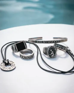 Anhänger mit Kette 925/- Sterling Silber matt-oxidiert Leder 41173132607582