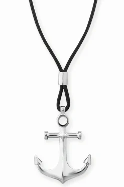 Anhänger mit Kette 925/- Sterling Silber Anker Lederkette 41183846006878