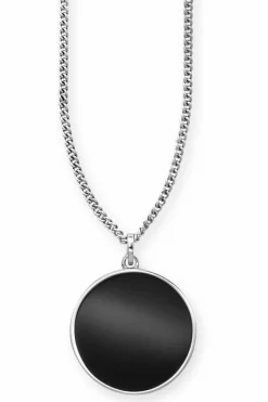 Anhänger mit Kette 925 Sterling Silber rhodiniert Onyx 41183847219294