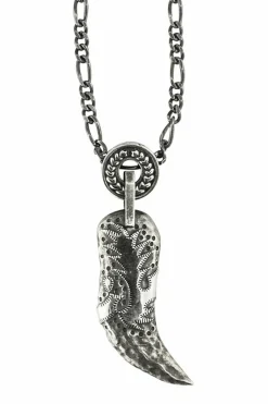 Anhänger mit Kette 925/- Sterling Silber oxidiert Tigerzahn 41183841419358