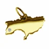 Anhänger Ukraine mit Brillant am Wunschort 585 Gelbgold