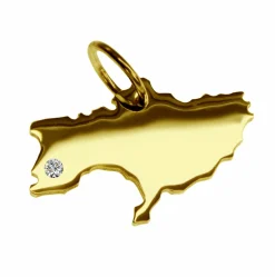 Anhänger Ukraine mit Brillant am Wunschort 585 Gelbgold