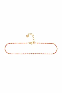 Armband 925 Silber vergoldet Email in pink und orange 41185186545758