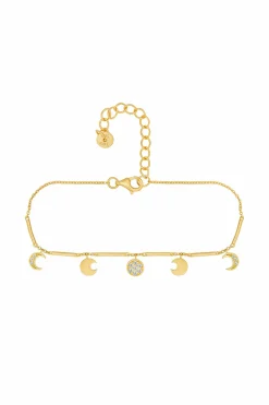 Armband 925 Silber vergoldet Anhänger Mondphasen Zirkonia 41185098399838