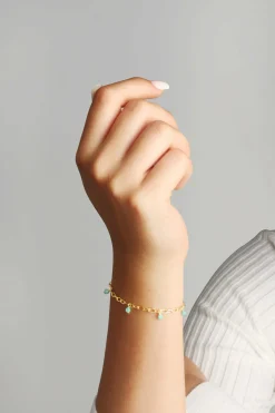 Armband 925 Silber vergoldet Amazonit 41185007173726