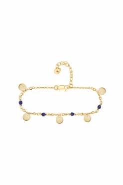 Armband 925 Silber vergoldet Lapislazuli Plättchen 41185009270878