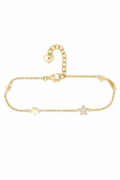 Armband 925 Sterling Silber gelb vergoldet Sterne Sternschnuppe Zirkonia 41184544620638