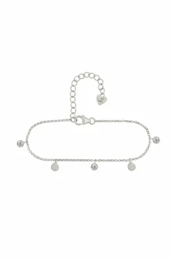 Armband 925/- Sterling Silber rhodiniert Anhänger Plättchen Zirkonia 41184807092318