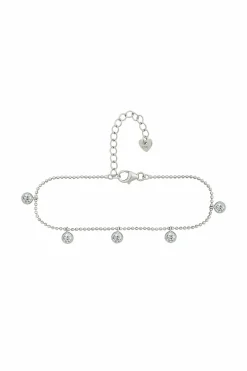Armband 925/- Sterling Silber rhodiniert Anhänger rund Zirkonia 41184805945438