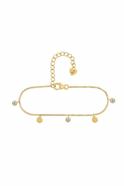 Armband 925/- Sterling Silber vergoldet Anhänger Plättchen Zirkonia 41184809287774