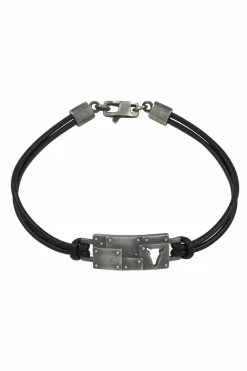 Armband 925/- Sterling Silber Lederband schwarz Bullhead 41184472072286
