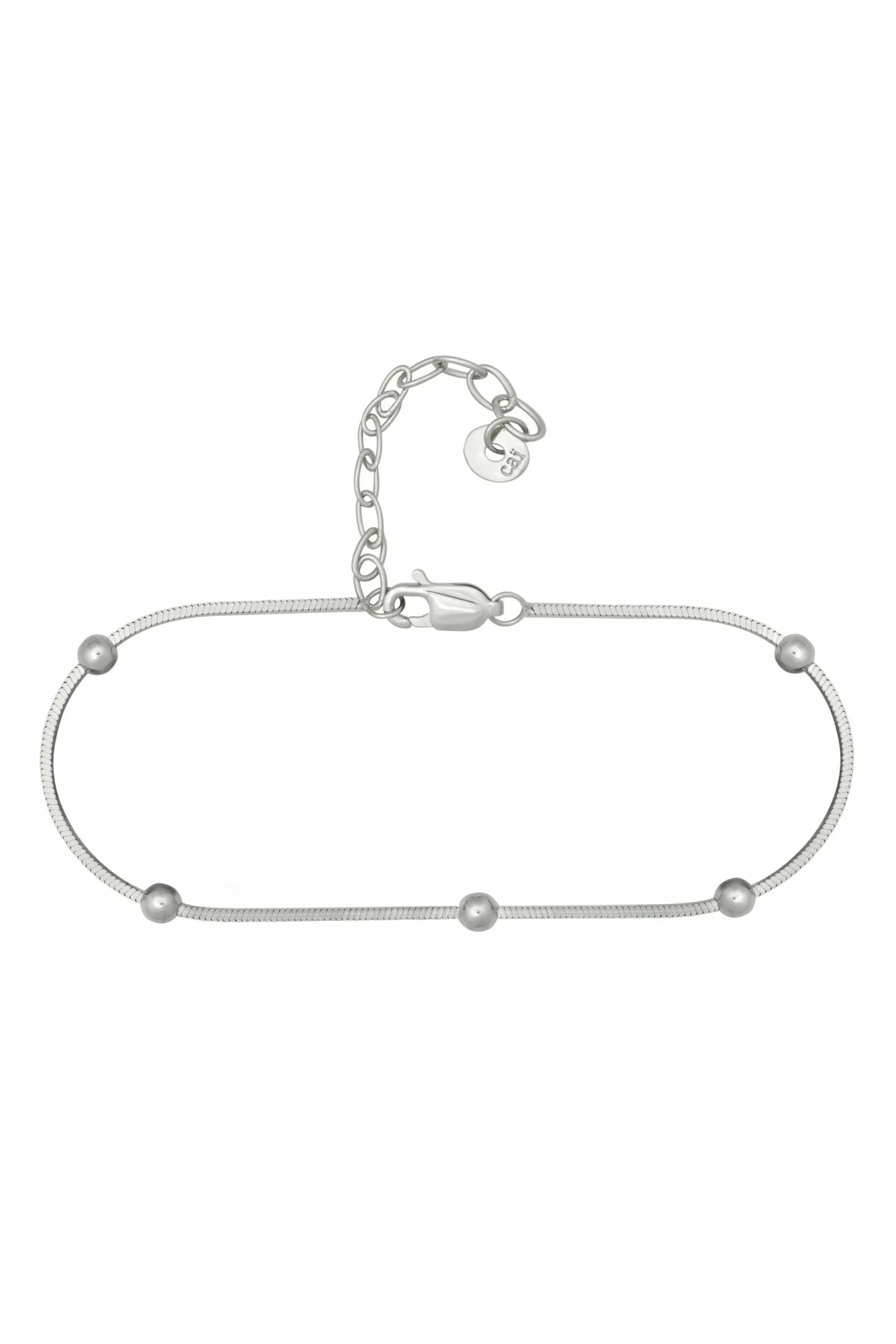 Armband 925/- Sterling Silber rhodiniert Schlangenkette vierseitig diamantiert mit Kugeln 41184791625822