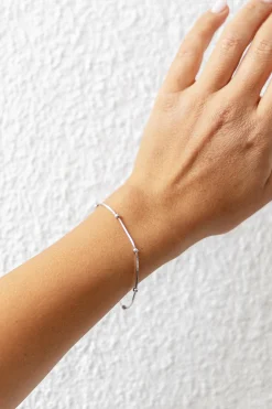 Armband 925/- Sterling Silber rhodiniert Schlangenkette vierseitig diamantiert mit Kugeln 41184791625822