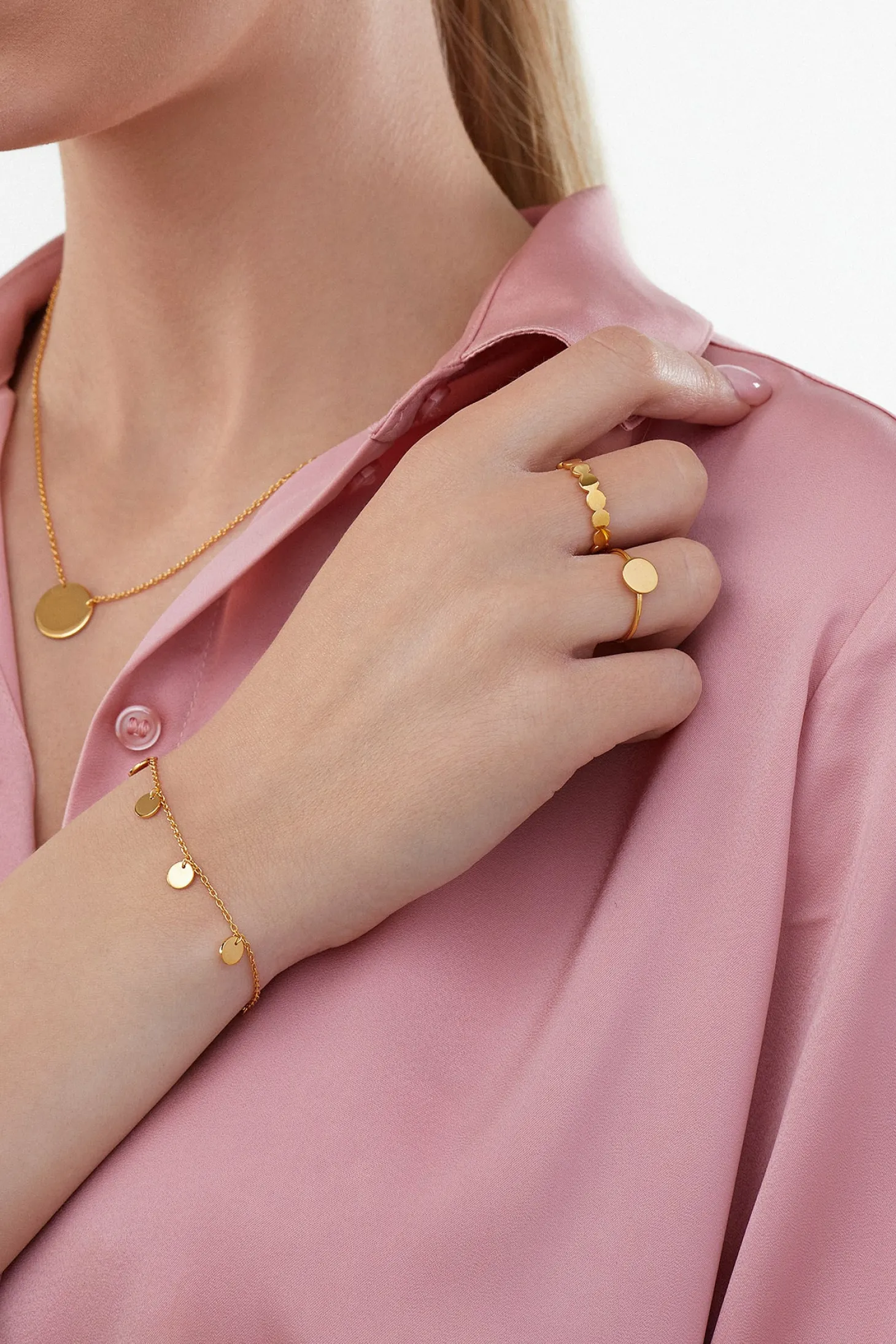 Armband 925/- Sterling Silber vergoldet Plättchen Boho 41184458702942