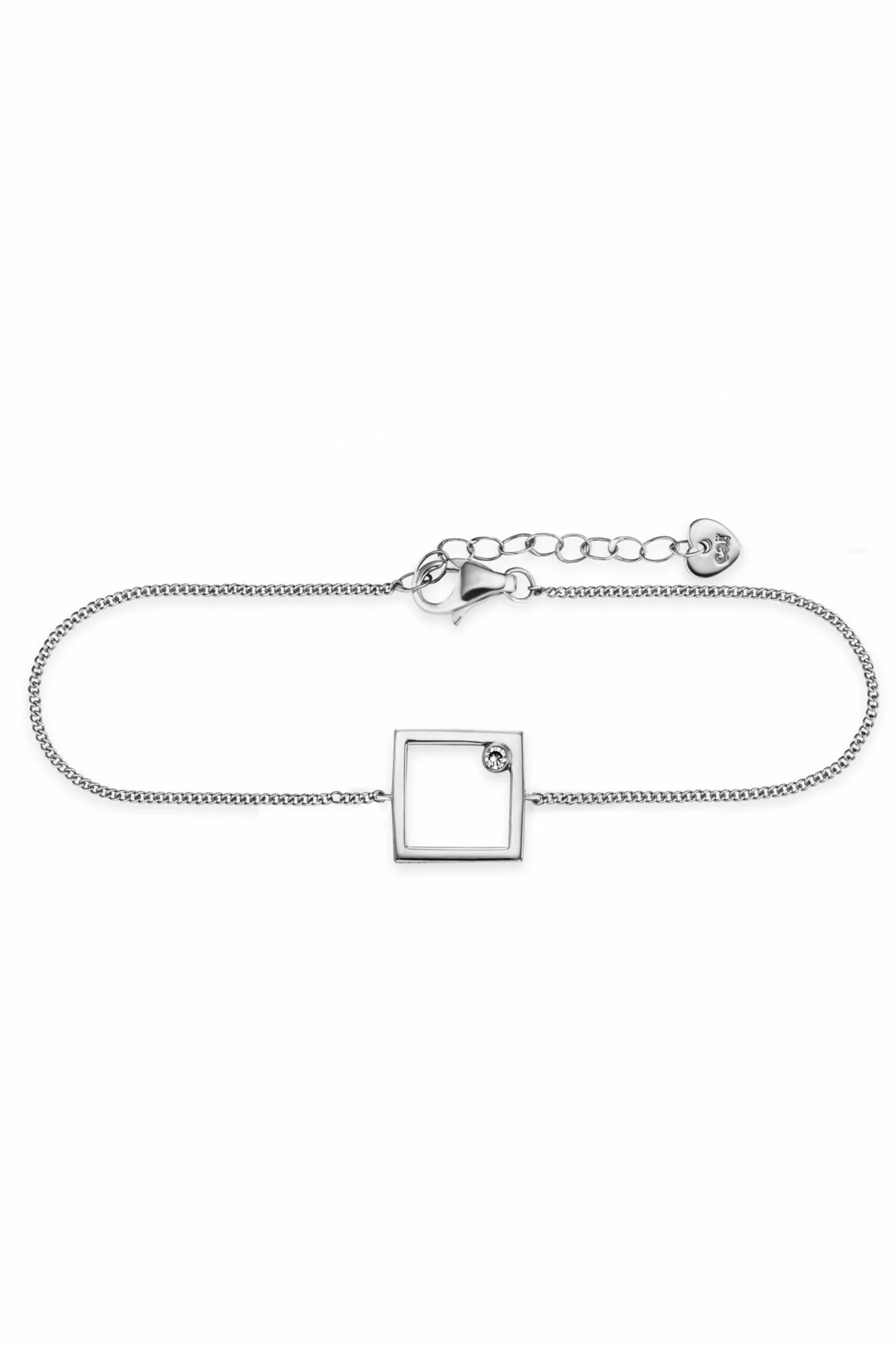 Armband 925 Sterling Silber rhodiniert Rechteck Zirkonia 41184572735582