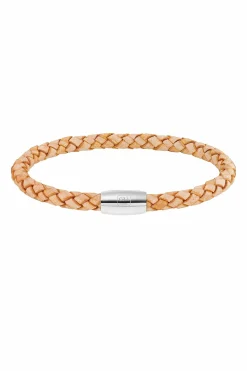 Armband Edelstahl Leder natur 23cm 41184439402590