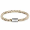 Armband Edelstahl Textilband creme 20cm 41184428916830