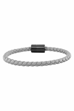 Armband Leder olivenblattgegerbt grau schwarz 41185116946526