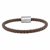 Armband Leder olivenblattgegerbt braun Stahl 41185117339742