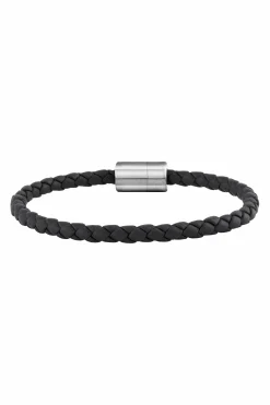 Armband Leder olivenblattgegerbt schwarz Stahl 41185116487774