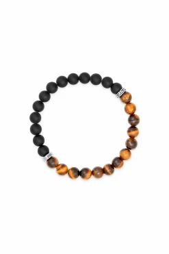 Armband Stretch-Armband Tigerauge & Onyx 21cm 41576081784926