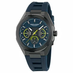 Aston Martin Herren Armbanduhr AML Thrill MTRI1F501 Schwarz Blau 42 mm Silikon