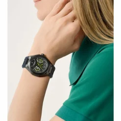 Aston Martin Herren Armbanduhr AML Thrill MTRI1F501 Schwarz Blau 42 mm Silikon