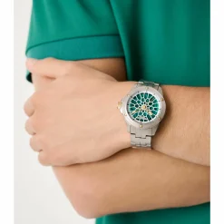 ASTON MARTIN Herren Armbanduhr AML THRILL Silber/Grün MTRR1F5051F505