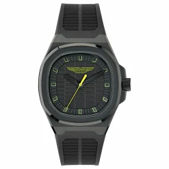 ASTON MARTIN Herren Armbanduhr AML ICON Schwarz/Lime MTIG1F503