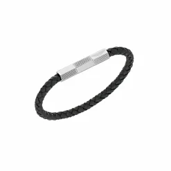ASTON MARTIN Armband Herren AML THRILL Lederband Edelstahl Dunkelblau/Silber MJRIF5BU4