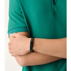 Aston Martin Armband Herren AML ICON Edelstahl/Emaille Schwarz MJITF5BL0