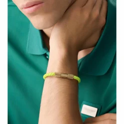 ASTON MARTIN Armband Herren AML THRILL Lederband Edelstahl Gelb MJRIF5BU3