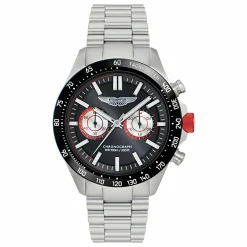Aston Martin Herren Armbanduhr Chronograph AML ICON MTIS1F501 Schwarz / Edelstahl MTIS1F501