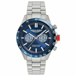 Aston Martin Herren Chronograph Armbanduhr AML ICON MTIS1F503 Blau/Stahl MTIS1F503