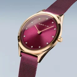 Bering Damen Armbanduhr Ultra Slim 31 mm 3 ATM Saphirglas Slim Design Armband Milanaise 17031-969