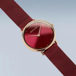 Bering Damen Armbanduhr Ultra Slim 29 mm Armband Milanaise 15729-363