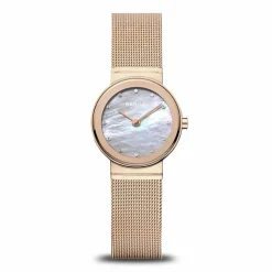 Bering Damen Armbanduhr Classic 26 mm Armband Edelstahl roségold glänzend 10126-366