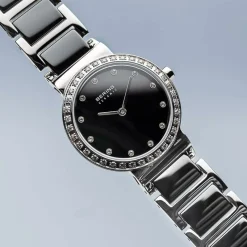 Bering Damen Armbanduhr Ceramic 29 mm Armband Edelstahl, Keramik 10729-702