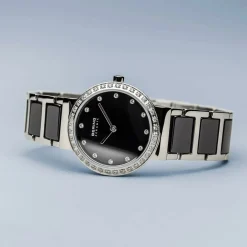 Bering Damen Armbanduhr Ceramic 29 mm Armband Edelstahl, Keramik 10729-702