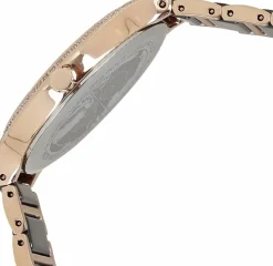 Bering Damen Armbanduhr Ceramic 34 mm Armband Edelstahlband mit Keramikelementen rosegold 30434-746