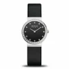 Bering Damen Armbanduhr Ceramic 29 mm Armband Leder Keramik 10729-443
