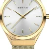 BERING Ultra Slim Quarz Damenuhr Gold 18729-330