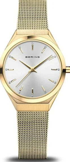 BERING Ultra Slim Quarz Damenuhr Gold 18729-330